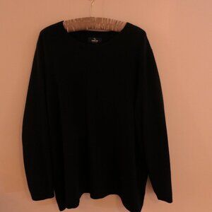 Lands’ End 100% Cashmere Crew Neck Sweater Black Plus Size 3X